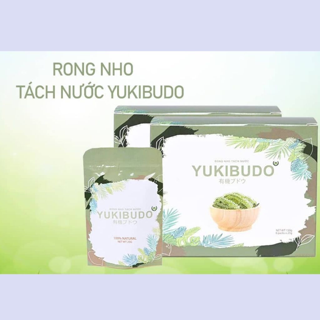 Combo 2 Hộp Rong Nho Tách Nước YUKIBUDO - Tặng Kèm 4 Gói Nước Sốt Mè Rang Kewpie